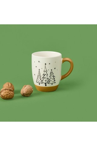 Excellent Houseware Ağaç Desenli Kupa - Kahverengi - 330 Ml Kahverengi