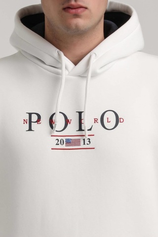 Kapüşonlu Ekru Slim Fit Full-zip Sweatshirt 24fwm64073 Ekru