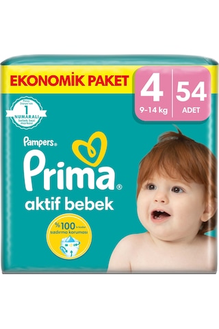 Prima Bebek Bezi Beden:4 9-14kg Maxi 270 Adet Mega Ekonomik Pk 4 Numara