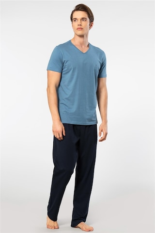 Cacharel 2192 Erkek Kısa Kollu V Yaka Pijama Takımı-indigo İndigo