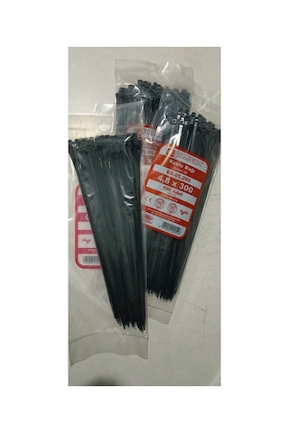 4.8x300 Plastik Cırt Kelepçe Kablo Bağı Siyah 100'lu Paket Plastik Kablo Bağı Siyah