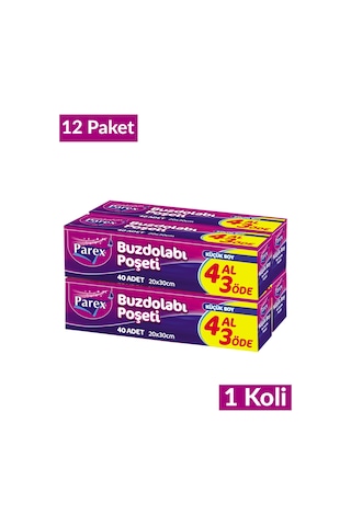 Buzdolabı Poşeti Küçük Boy 4 Al 3 Öde 4 40 20 X 30 Cm 12 Paket 1 Koli