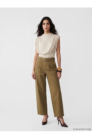 Lcw Vision Bej Dik Yaka Büzgülü Bluz Mock Neck Ruched Blouse
