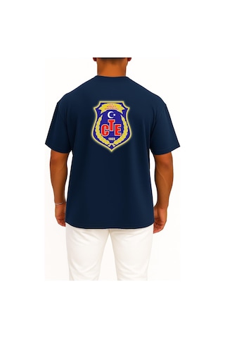 Bahriyeli Collection Oversize Ceza Ve Tevkifevleri Genel Müdürlüğü Cep Ve Sırt Tasarımlı Unisex T-shirt Lacivert