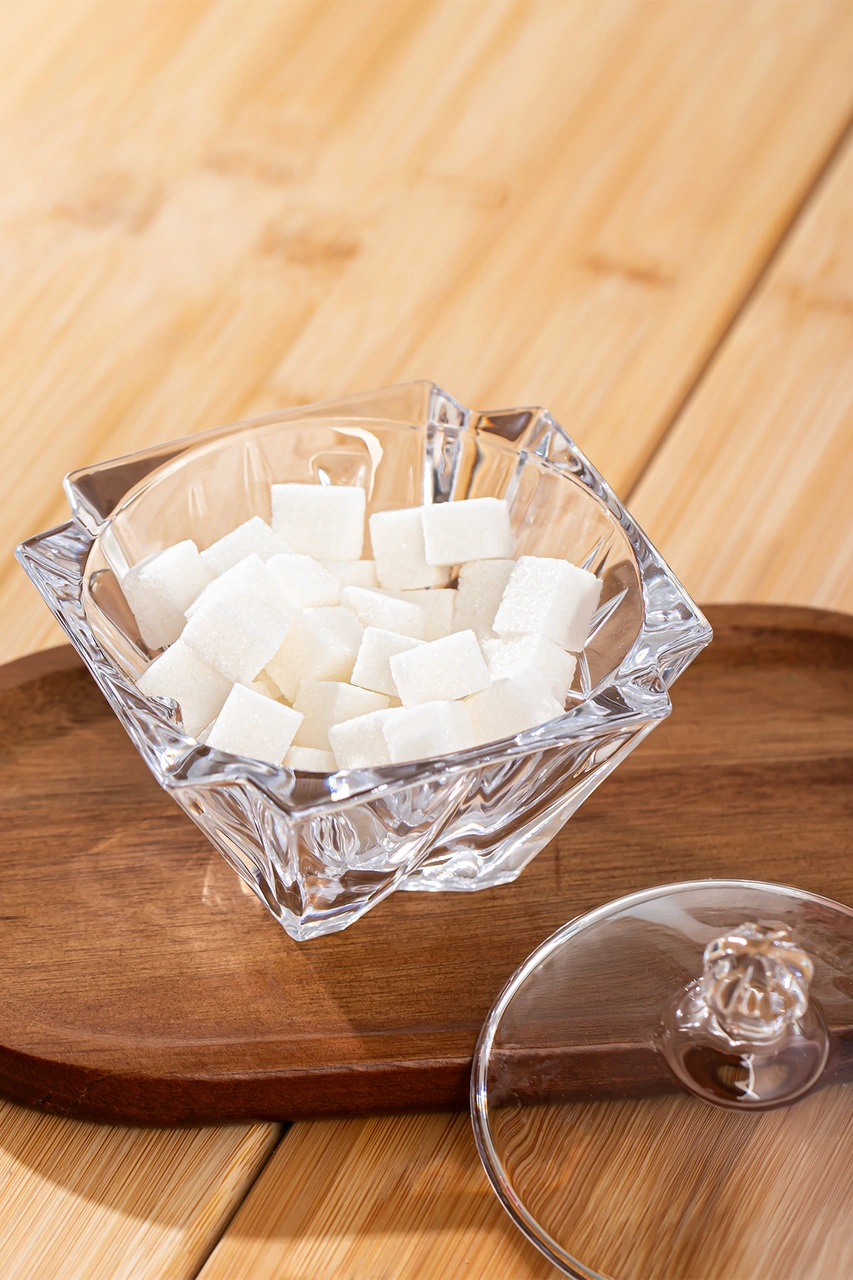 Porsima Dm605-2 Cam Şekerlik Sunumluk Lokumluk Kahve Yanı Drajelik 150 Ml Şeffaf