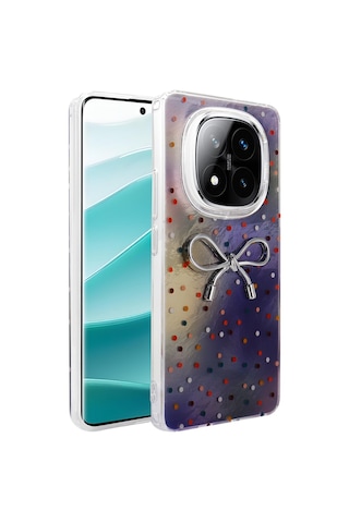 Xiaomi Redmi Note 14 Pro 5g Kılıf Kamera Korumalı Figürlü Zore Ponti Silikon Kapak Lila