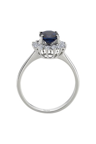Sirius Pırlanta Ve Oval Safir Taşlı Anturaj Yüzük 0817R0099