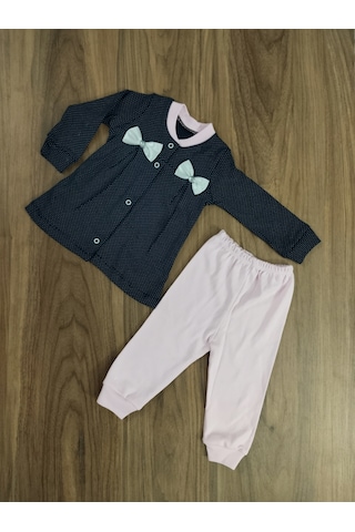 Egişbaby Kız Bebek Puantiyeli İkili Takım Pembe - Siyah