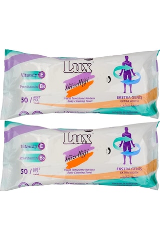 Lüx Hasta Vücut Temizleme Islak Mendil Havlu 50 Yaprak Xl (2 Li S