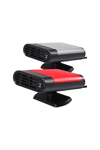 Wezone Araç Isıtıcı Soğutucu 2'li 360 Döner Cam Buhar Tozu Kaldırıcı Siyah-gri Tipi