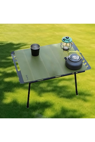 Homyl Kamp Masa Matı Katlanır Silikon Örtüsü Barbekü Yeşil Yeşil Çok Renkli