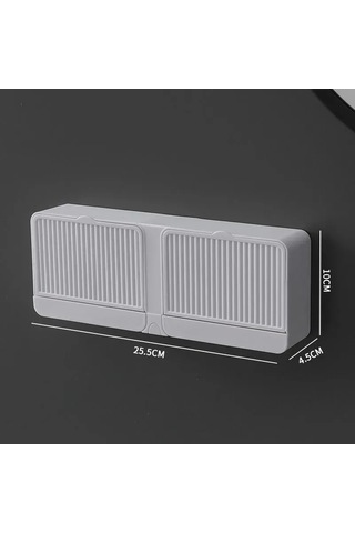 Kangvka Duvar Montlu Sabunluk, Beyaz, İki Bölmeli, Deliksiz, Otomatik Süzme, Ev/banyo/mutfak Kullanıma Uygun Beyaz