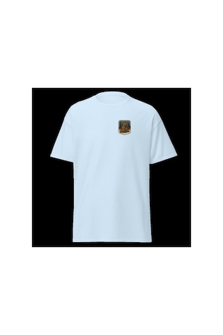 Wildstyle Tilki Renkli Vintage Yaban Hayat Doğa Orman Rozet Baskılı Unisex Bisiklet Yaka Pamuklu Tişört Bebe Mavi