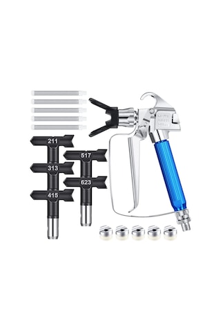 Xurunkeji 12 Adet Airless Boya Püskürtme Makinesi, Nozul Koruyucu, 5 Püskürtme Ucu Ve Airless Püskürtme İçin 5 Airless Boya Püskürtme Filtresi