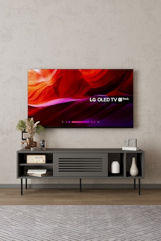 Umay 160 Cm Tv Ünitesi 100% Mdf Metal Ayak Gri