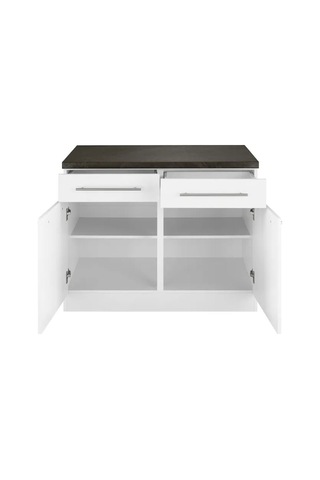 Vera Mutfak 2 Çekmeceli 2 Kapaklı Alt Modül -100 Cm - Çok Amaçlı Dolap -tezgah Dahil Antrasit