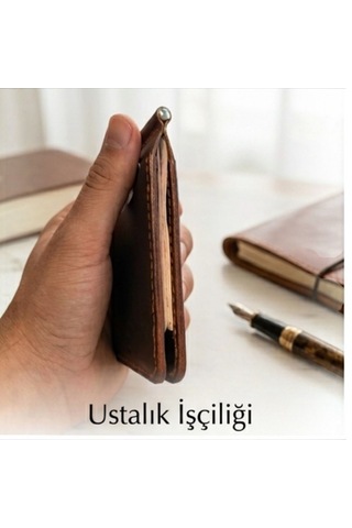 Parla Leather Cavana El Yapımı Hakiki Deri Erkek Cüzdan Taba