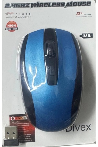 2.4ghz Usb Alıcılı Wireless Mouse Kablosuz Bilgisayar Faresi Mavi Dm-10