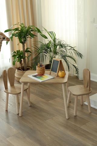 Montessori Çocuk Bunny Sandalye 1 Adet Kahverengi