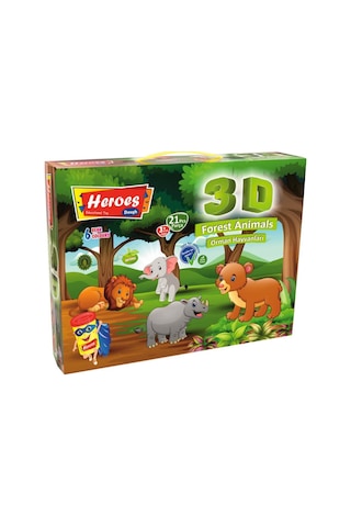 3d Orman Hayvanları Oyun Hamuru Seti