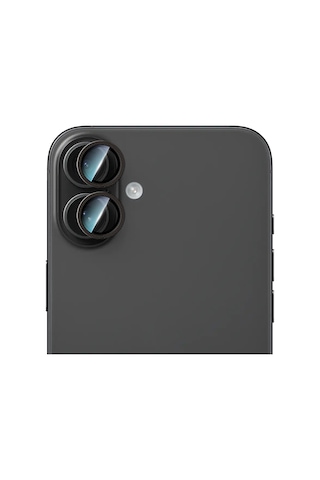 Apple Uyumlu iPhone 16 Caseworld Karbon Fiber Serisi Anti Reflective Ultra Clear Full Kamera Lens Koruyucu Siyah