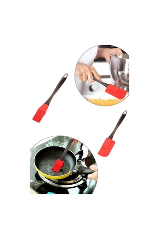 Silikon Yumurta  Fırçası ve Spatula 2'Li Set