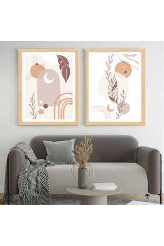 3'lü Bohem Naturel Desen Foreks Tablo