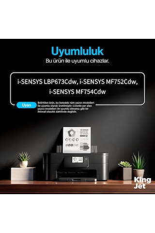 Kingjet Canon Uyumlu Crg-069h Siyah Yüksek Kapasiteli Tekli Çipli Uyumlu Toner İ-sensys Lbp673cdw