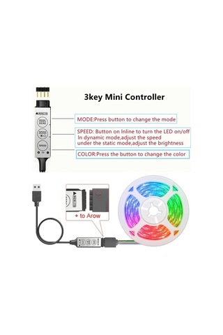 24 Tuşlu Led Şerit Işıklar, Rgb 5050 Lamba Uzaktan Kumandalı Usb 5 V Yatak Odası Dekorasyon Müzik Noel Oda Ev Dekor Için Işıklar 44keybluetooth-2m