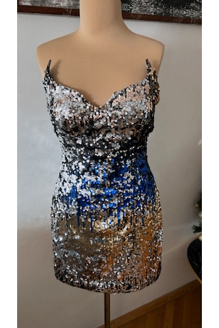 Chica Rosa Fashion Pullu Özel Tasarım Kısa Straplez Elbise