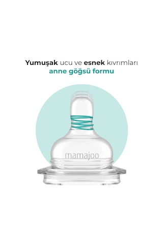 Mamajoo Antikolik Biberon Emziği Seti 6 Ay+ Orta Akışlı, İkili - Saklama Kabı Hediyeli