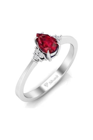 0,50 Karat Pırlantalı Yakut Yüzük (464656941)