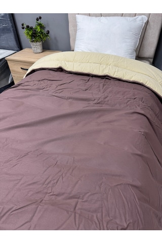 Clasy %100 Pamuk Ranforce Tek Kişilik Yorgan Çift Taraflı Kahve-kapuçino Düz Desen Cappucino