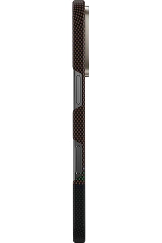 Apple iPhone 16 Pro Uyumlu Kılıf Magsafe Özellikli Karbon Fiber Benks Prestige Armorair Kevlar Kapak Gold
