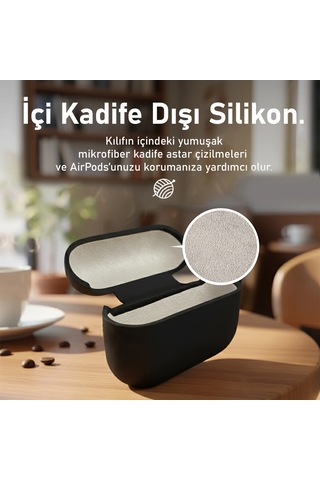 Caseonn Apple Uyumlu AirPods 4.nesil/anc Kılıf Askı Aparatlı Lansman Siyah