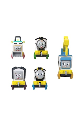 Thomas 5'li Dökme Metal Mini Tren Seti - Dayanıklı Metal Sürat Treni Ve Vagon Figürleri Oyuncak Seti