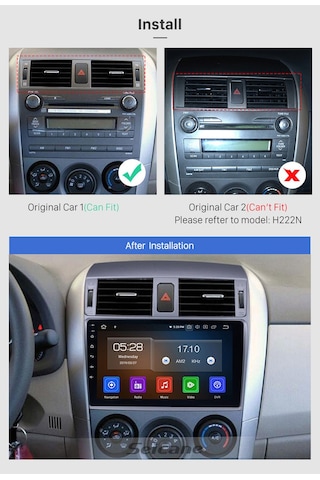 Toyota Corolla 2007-2012 Multimedya Navigasyon Usb Kamera Carplayer 6 Ram