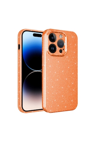 Apple Uyumlu iPhone 14 Pro Kılıf Kamera Korumalı Simli Silikon Üstün Koruma Nourthkingdom Lila