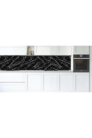 10 Adet 30x60cm Siyah Mermer Desen Yapışkanlı Köpük Duvar Paneli Kağıdı Banyo,ofis Otel Nwyp11 Siyah