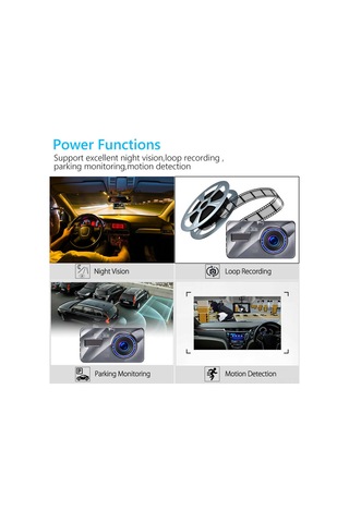 Xindoker Araç İçin 1080p Full Hd Dvr, Ön-arka İki Kamera, Gece Görüşü, Otomatik Kayıt Ve Park Monitörü