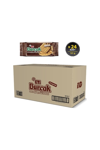 Eti Burçak Tam Buğday Unlu Bisküvi 24 x 131 G