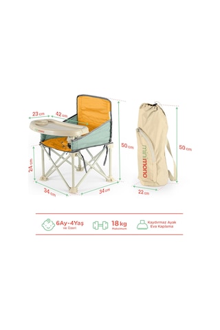 Minimono Yeni Büyük Boy Katlanır Portatif Mama Sandalyesi Mnm-4430 Yesil Mnm-4430_Yesil