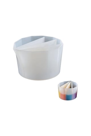 Silikon Kap Taş Tozu Harcı Döküm İthal Küçük Boy Dört Bölmeli Epoksi Sanatı Döküm Kabı Hb55-0129