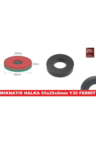 Mıknatıs Halka Ferrit 55Mm X D25Mm X 8Mm 20 Adet