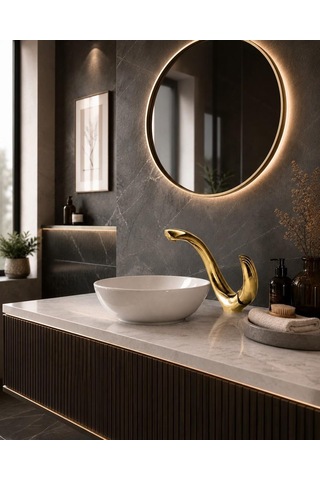 Elıte Kısa Lavabo Bataryası Parlak Altın