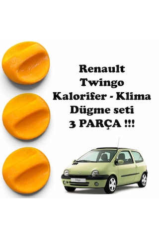 Renault Twingo Kalorifer Klima Düğme Seti 3 Parça Kalorifer Düğmeleri Turuncu Renault Twingo Kalorifer Klima Düğme Seti 3 Parça Kalorifer Düğmeleri Turuncu