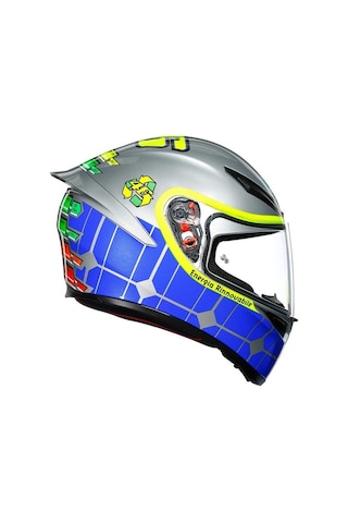 Agv K1 Rossi Mugello 2015 Kapalı Kask Gri Mavi