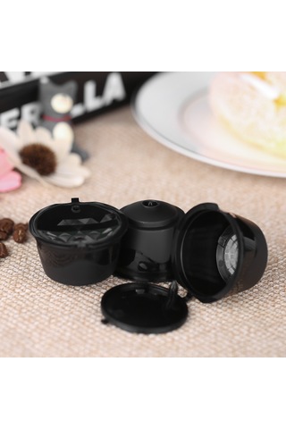 Ranyeek 3 Adet Yeniden Kullanılabilir Kahve Kapsülü - Filtreli Dolgu Modeli, Gıda Grubu Pp+304 Paslanmaz Çelik, Siyah Diğer