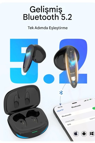 Qasul G10 Kablosuz Bluetooth 5.2 Oyuncu Kulaklığı