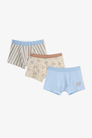Penti Erkek Çocuk Mavi Cute Animals Pamuklu 3lü Boxer
